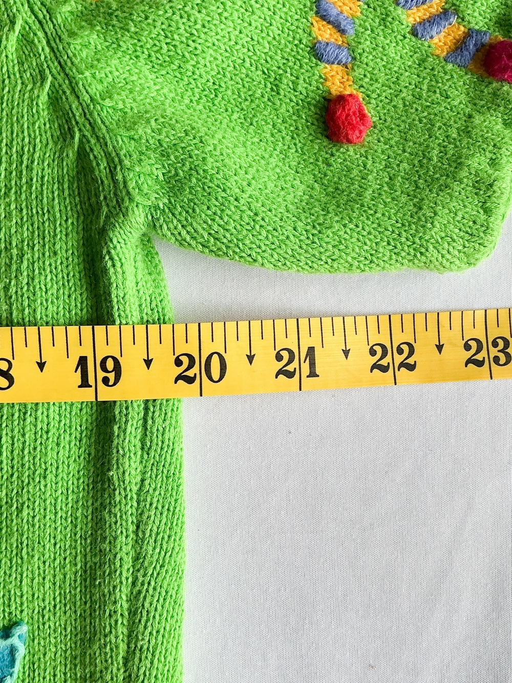 Vtg Michael Simon Animal Cardigan Sweater Bright Green Jungle Safari Knit Sz Med - Picture 15 of 15